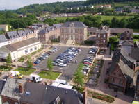 Vue aérienne de la place de l'Hôtel de  Ville.